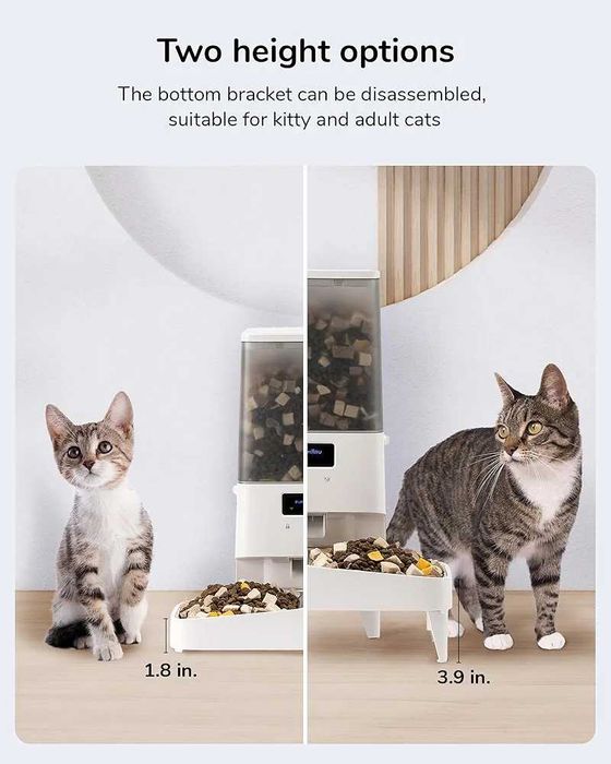 Нова FUKUMARU Автоматична хранилка за котки и кучета, WiFi , 5L ...