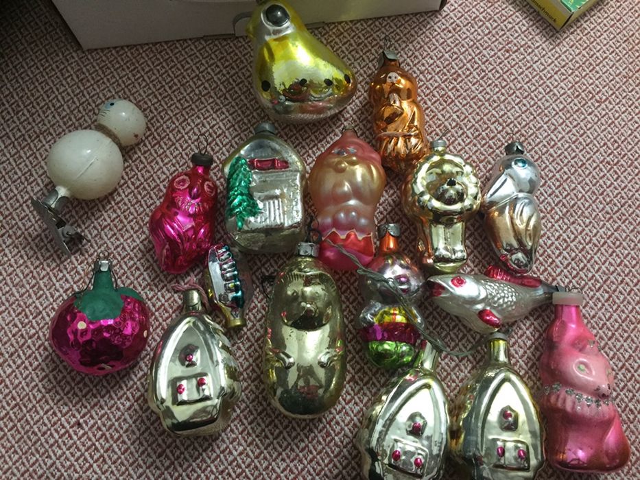 Ёлочные игрушки, стекло СССР