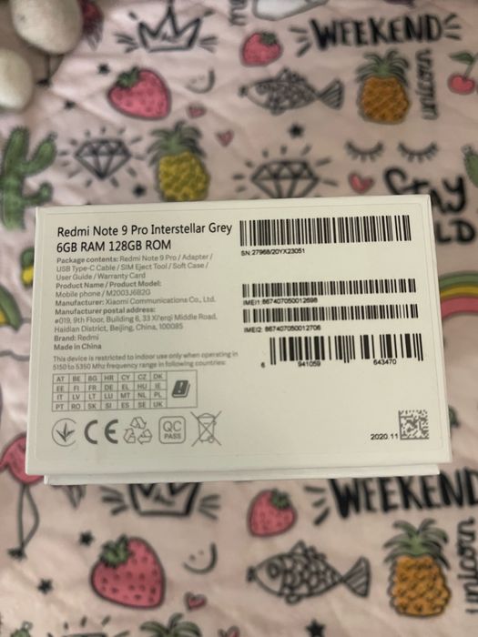 Redmi note 9 pro 128 GB- ca nou