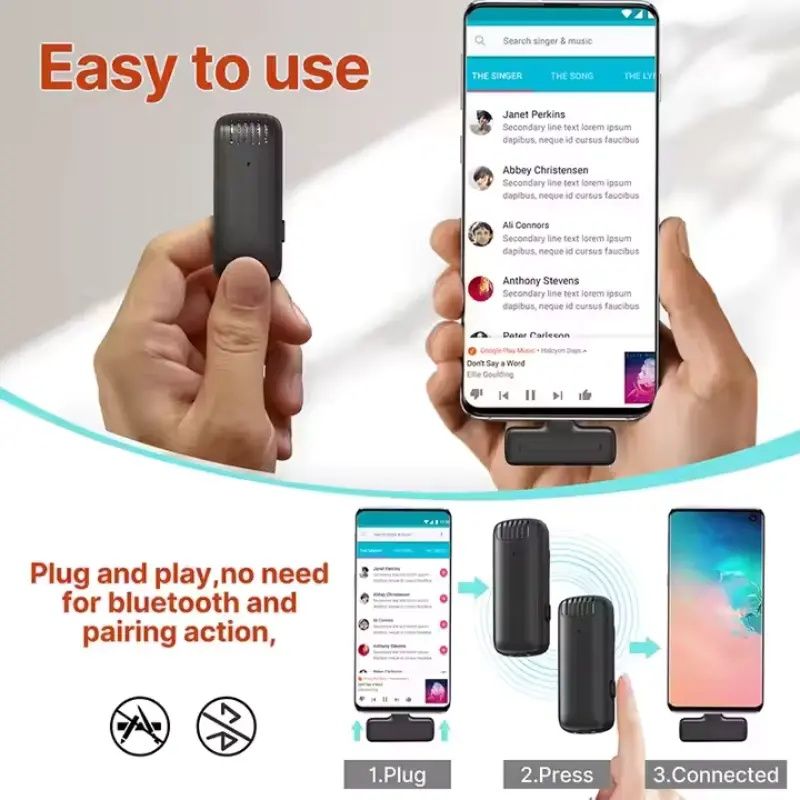 Mikrofon Mikrafon 2 in 1 Type c, Lightning Iphone Доставка ecт