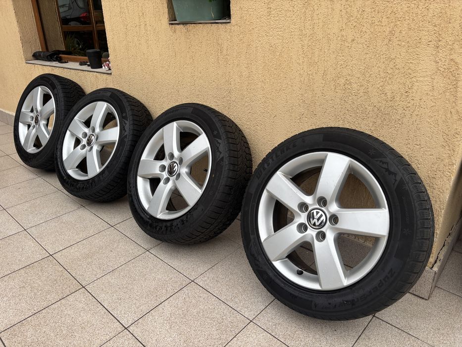 jante aliaj + anvelope 205/55/16 pentru vw skoda seat audi