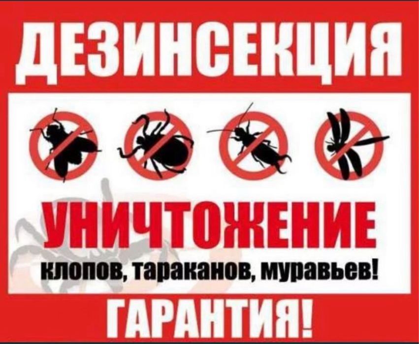 Дезинфекция• Дезинсекция• Уничтожение клопов•тараканов• клещей• И.т.д!