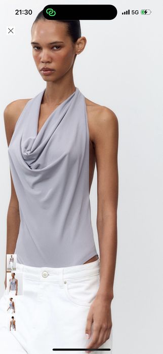 Лилаво боди с шал Zara