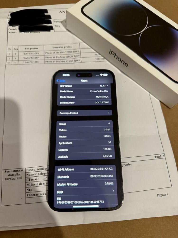 !! Pret FIX !! Iphone 14 Pro Max 128 GB spate spart