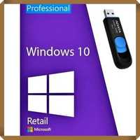 Stick bootabil Windows 10 Home sau Pro + antivirus + licenta retail