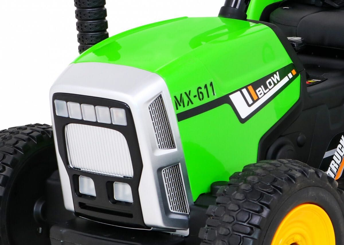 Tractor cu remorca pt copii BLOW TRUCK LUX roti EVA (MX-611-LUX) Verde