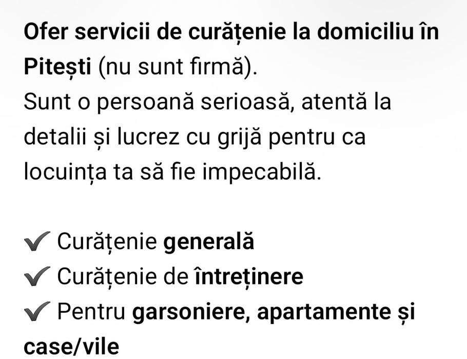Curatenie case si apartamente