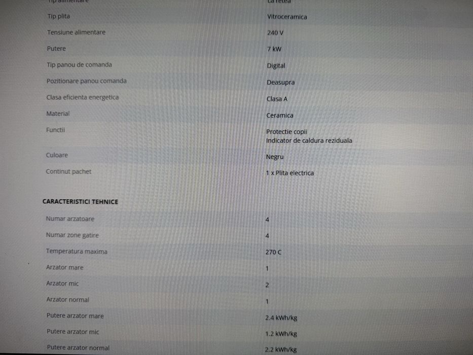 Plita ceramica incorporabila