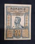 Bancnotă veche România – 50 bani an 1917 – Regele Ferdinand I