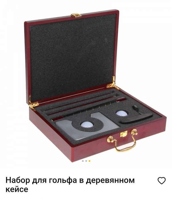 Набор для гольфа в деревянном кейсе