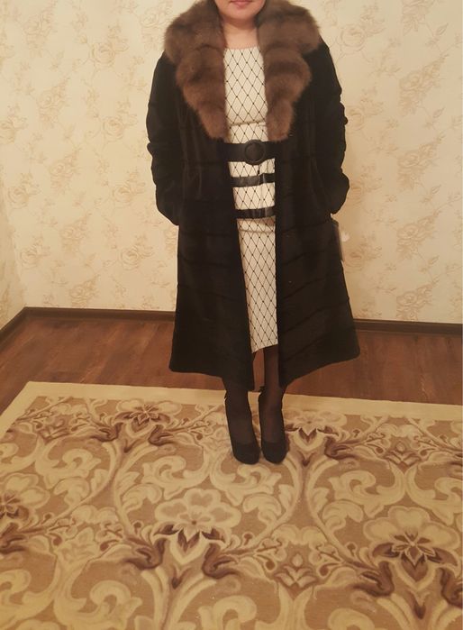 продам шубу стриженная норка, воротник соболь.