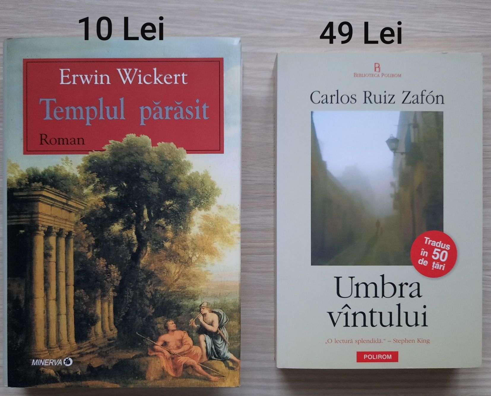 UMBRA VÂNTULUI,de Carlos Luiz Zafon "Templul părăsit "de Erwin Wickert