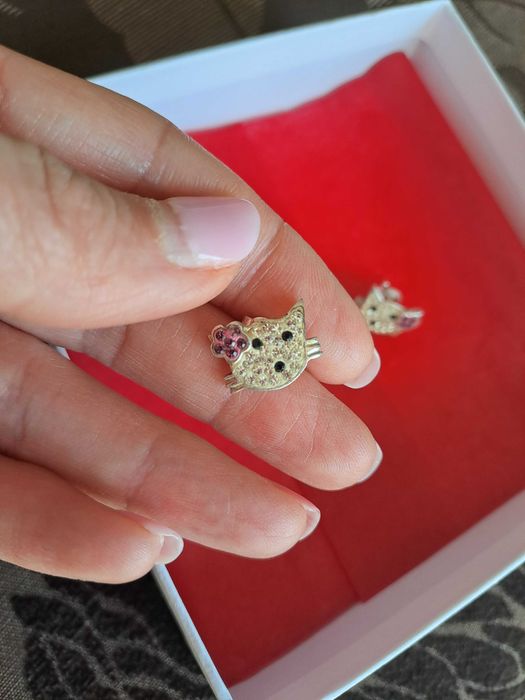 Set argint accesorii swarovski Hello Kitty