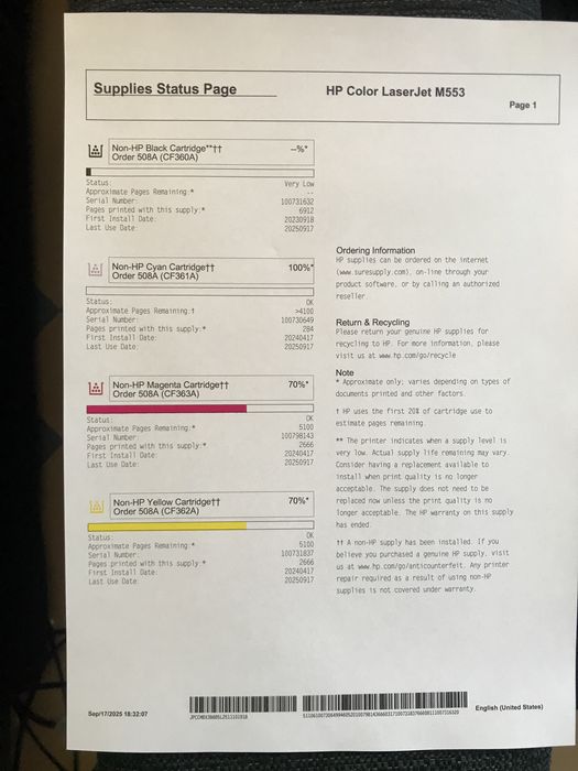 HP Color LaserJet Enterprise M553,B5L25A