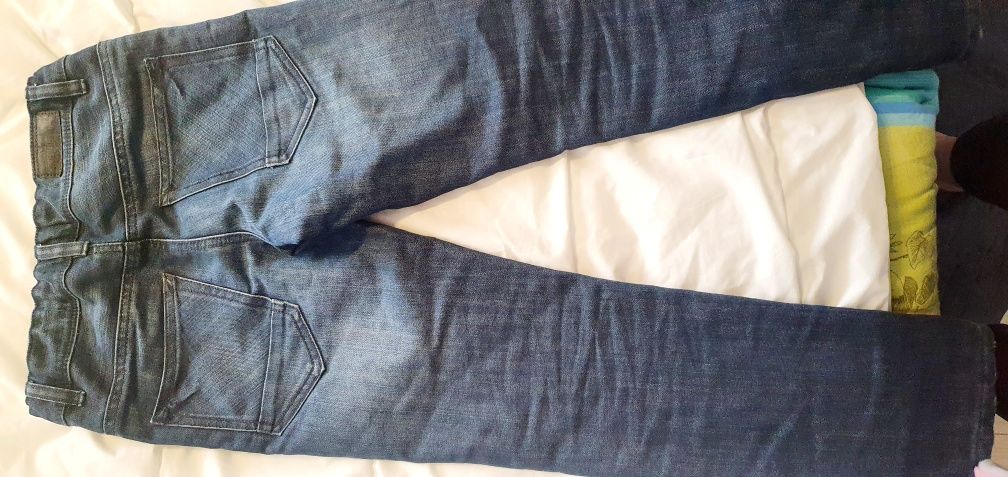 Pantaloni jeans dublati de iarna 140 cadou bluza termica