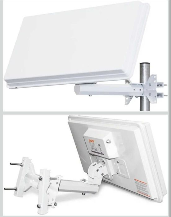 Комплект сателитна единична антена плоска с вграден единичен конвертор