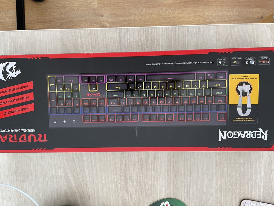 Tastatura mecanica Gaming, Redragon, Rudra K565, USB, RGB, Negru