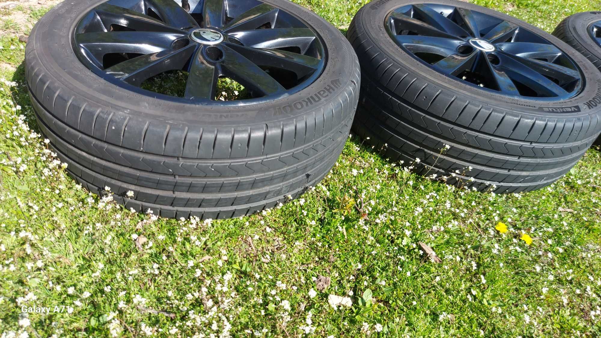 Jante aliaj 17" VW, Skoda, Audi, Seat, cu anvelope de vara Hankook