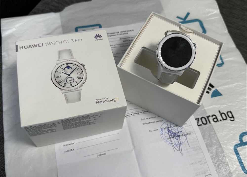 43mm Huawei watch GT 3 Pro Ceramic Leather ZORA Гаранция 2025г. GT3