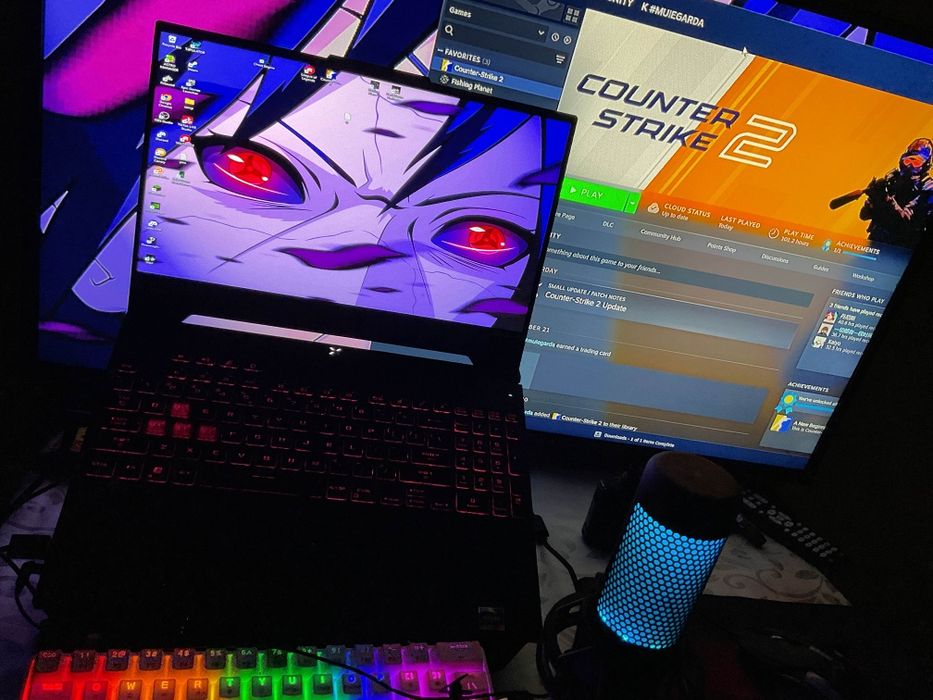 Schimb Laptop de Gaming cu pc + monitor 144hz +