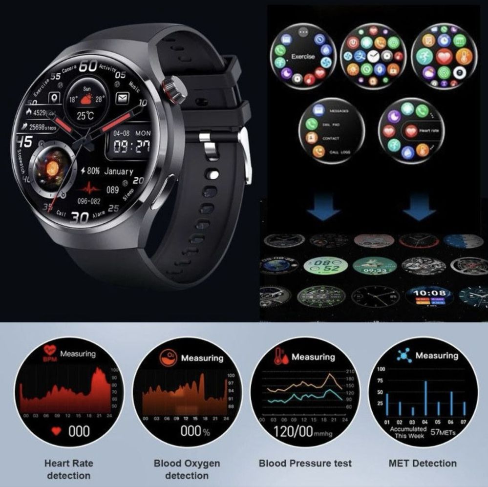 Нов смарт часовник GT4 PRO Smartwatch