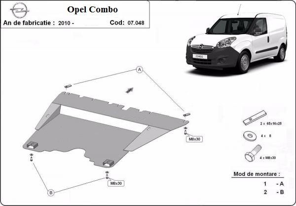 Scut motor metalic pentru Opel Combo 2000-prezent - otel 2mm