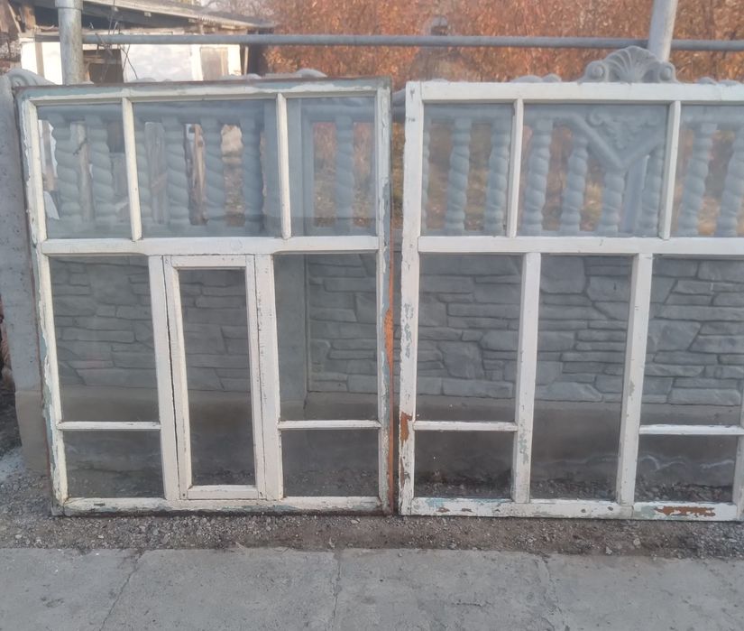Двойные деревянные окна  б/у 7000 тг