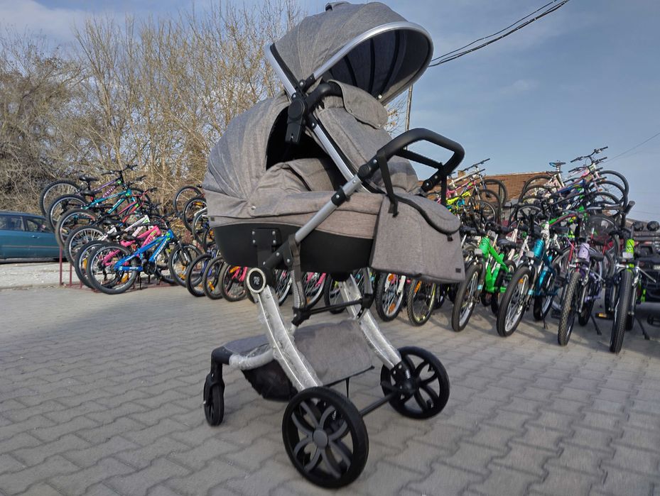 MONI Комбинирана детска количка 2 в 1 POLLY сив