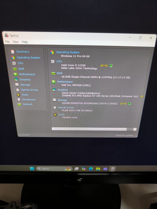 Calculator,pc i 3 12100f, 16gb ddr4, ssd
