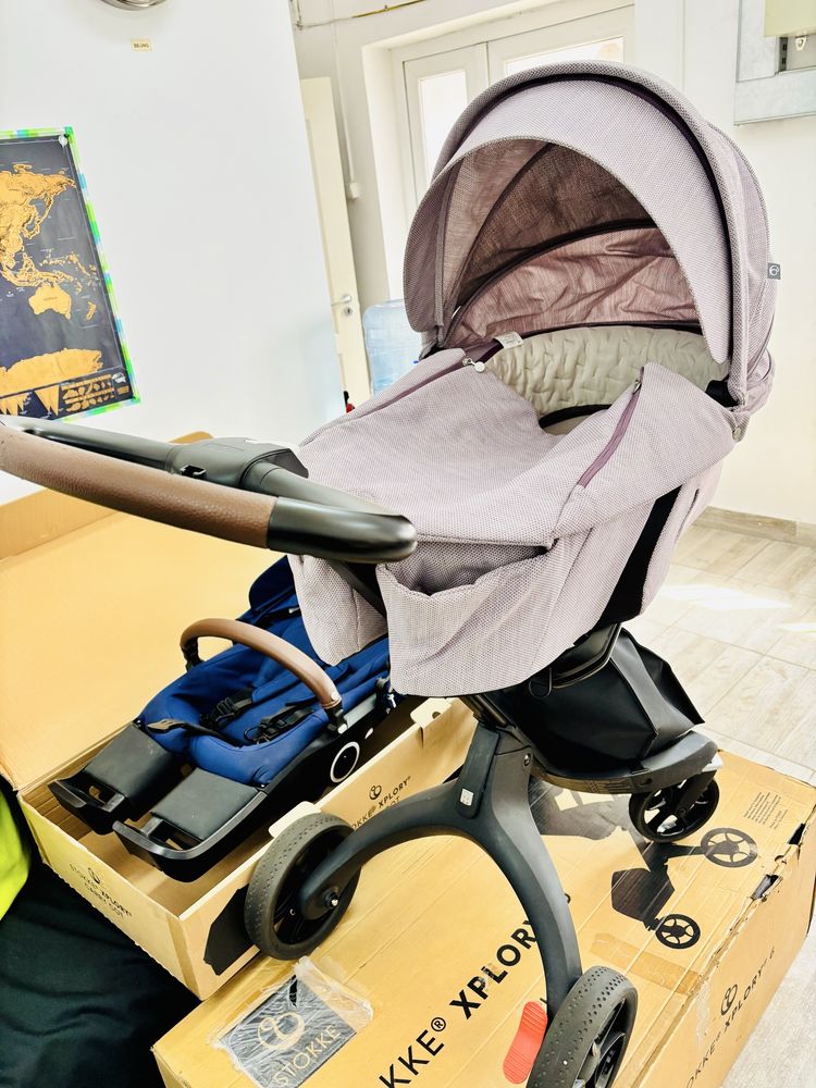 Carucior Stokke Xplory V6 Complet Landou + Parte Sport