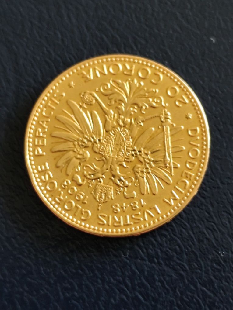 20 корони 1908 год.,RRR, рядка монета,"60 г. Управление на Франц Йозеф