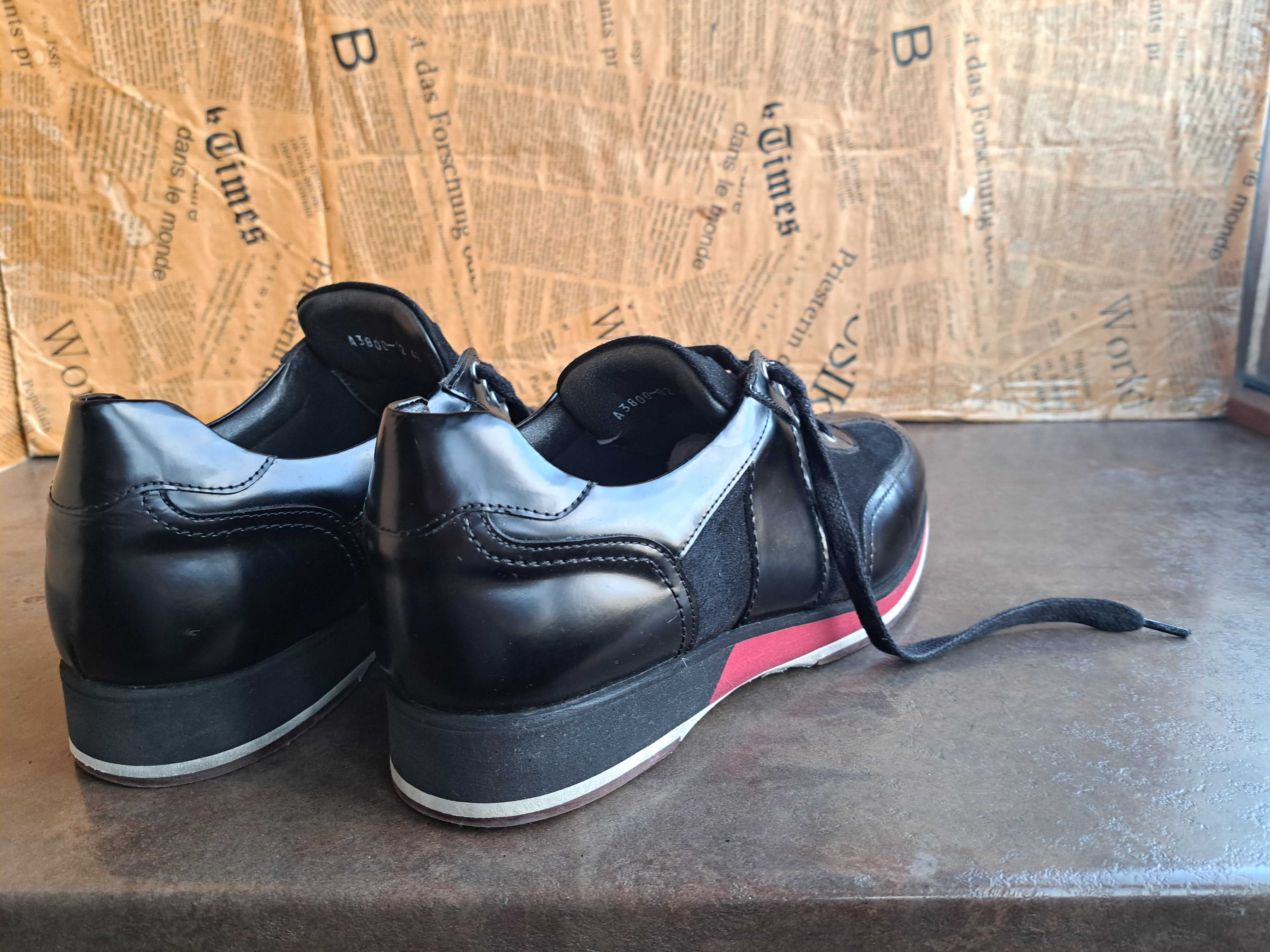 Massimo Zardi-ном.42,черни кожени италиански обувки