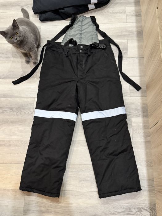 Тёплые зимние ватные штаны (ватники) с лямками — новые!