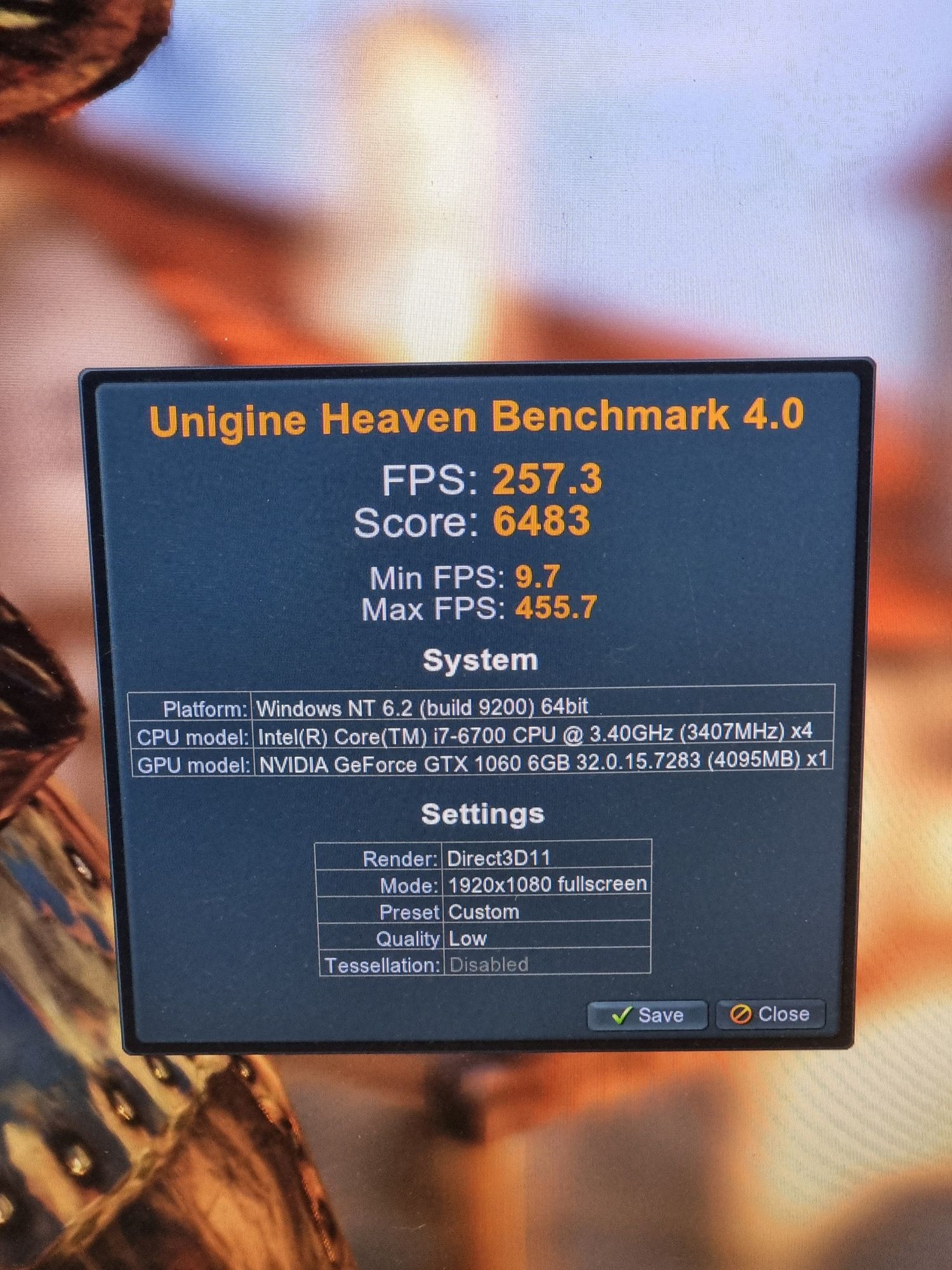 Геймърски Компютър/I7 6700/16GB RAM/256GB-SSD+640GB/GTX 1060 6GB