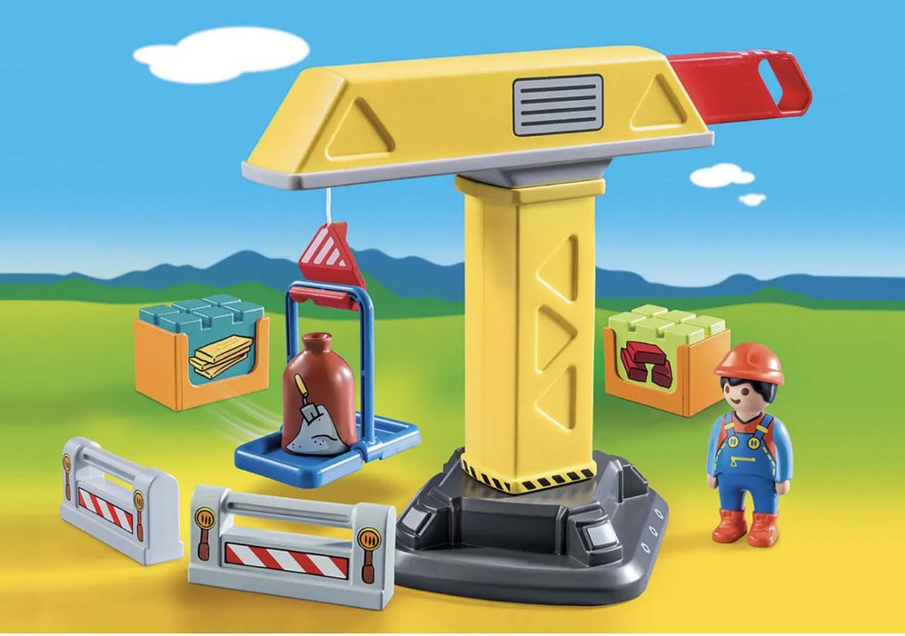 Конструктор-Playmobil  Моята първа ферма 6750 и Строител кран 70165