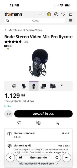 Microfon Rode Stereo Video Mic Pro Rycote