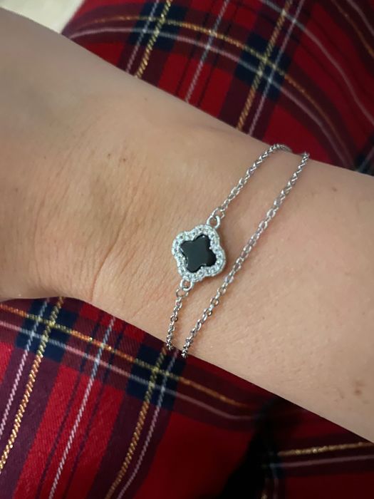 Bratara zirconiu alb si negru din argint noua