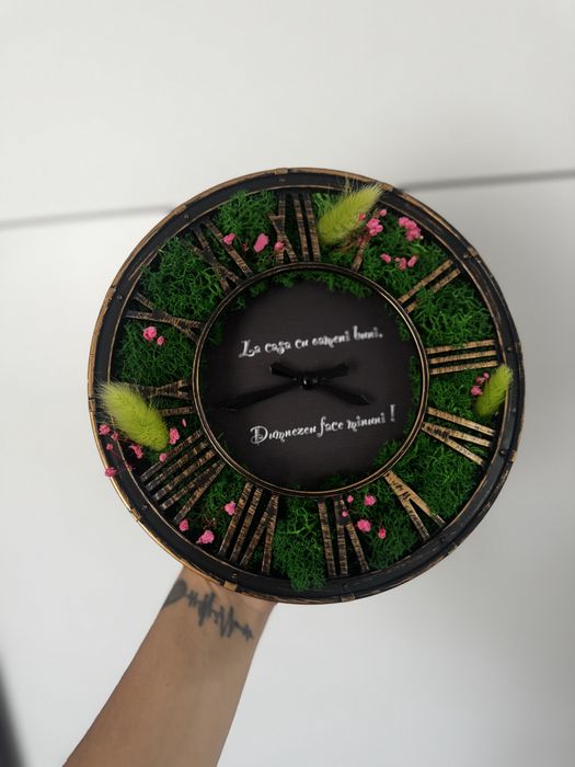 Ceas decorat cu licheni 20cm