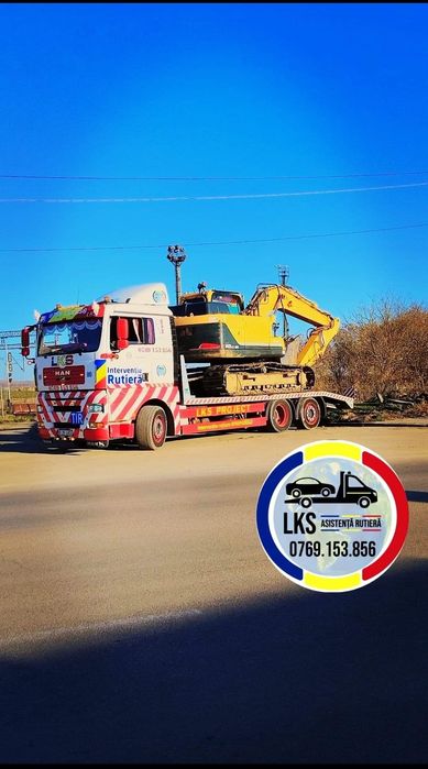 Tractări auto, Transport utilaje, Asistenta rutiera, Platforma auto