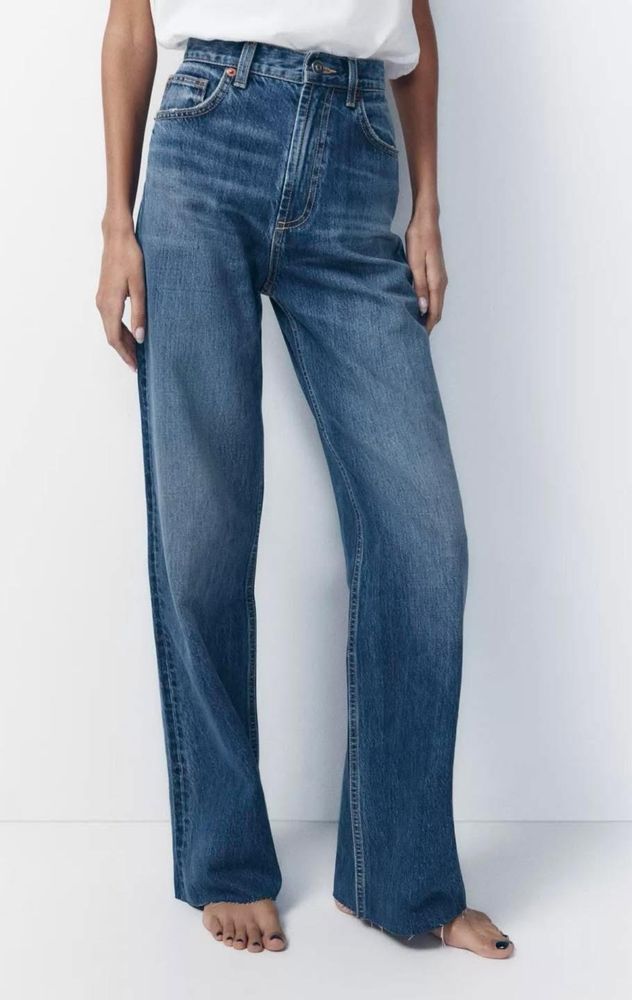 Дънки Зара / Zara wide leg 32 размер