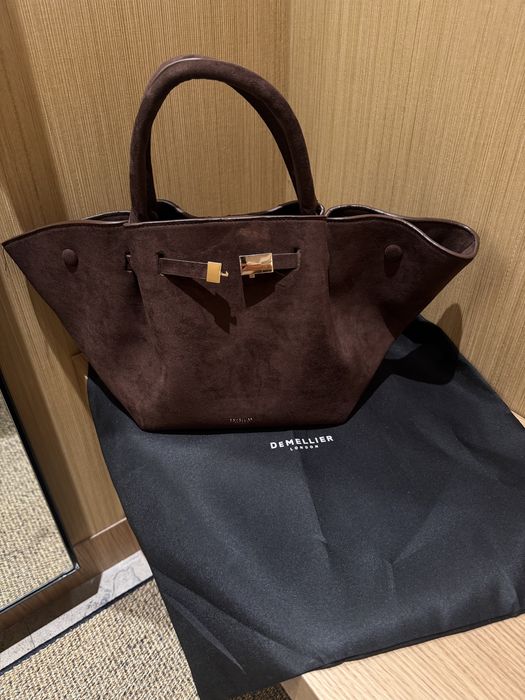 Demellier дамска чанта кафяв велур