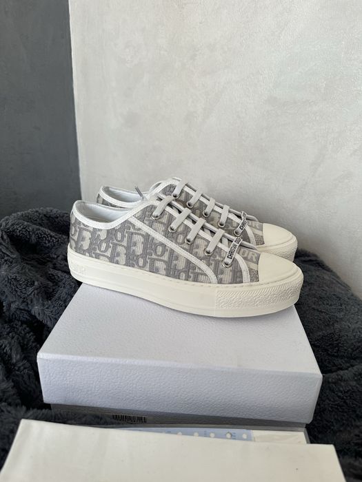 DIOR Walk’N’DIOR Oblique Embroidered Cotton Stone Gray