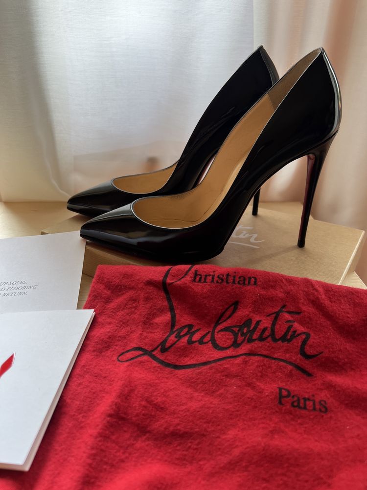 Christian Louboutin Pigalle Follies Black Leather Pointed