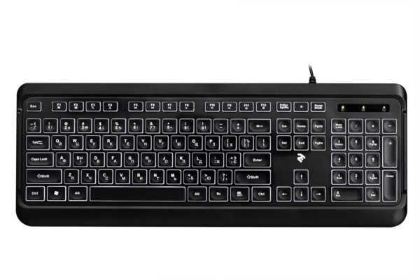 Проводная клавиатура 2E KS120 USB BLACK с подсветкой