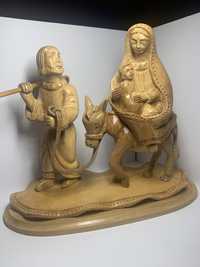 Statueta scena biblica handmade Maria Isus Fatima Bethlehem nou lemn s
