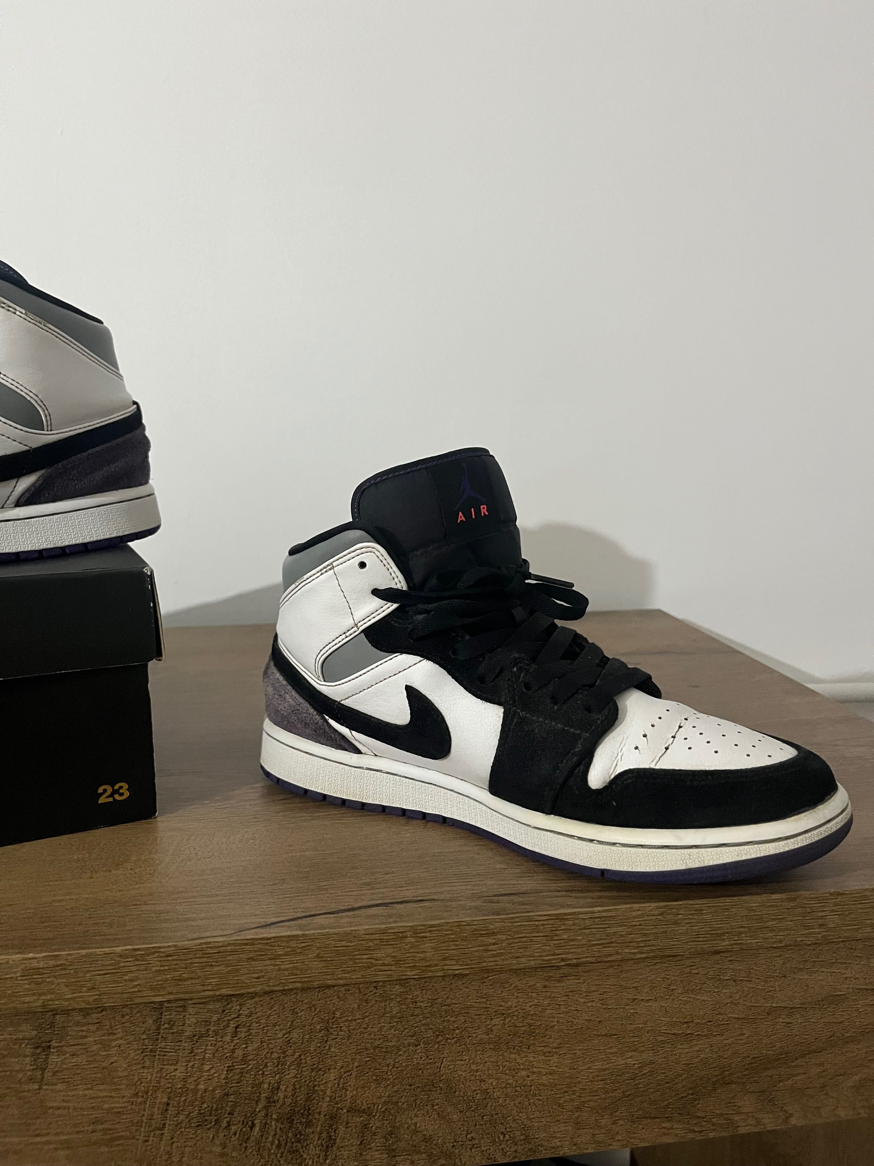 Jordan 1 Mid SE Purple (de pe StockX + cutia originala)