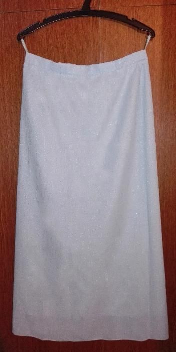 Compleu bleu ocazie, cu dungi lucioase (3 piese)