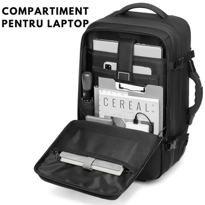 Rucsac Troler cu Vacum, Ghiozdan de Capacitate Mare, Sistem de Vidat