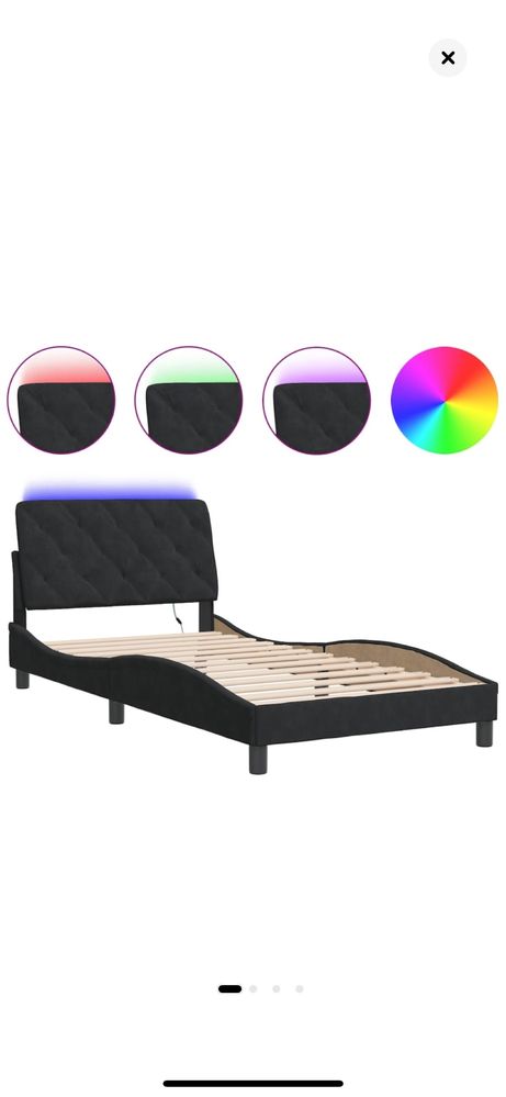 Pat cu banda led,saltea de calitate ca nou!!bonus lenjerie si husa