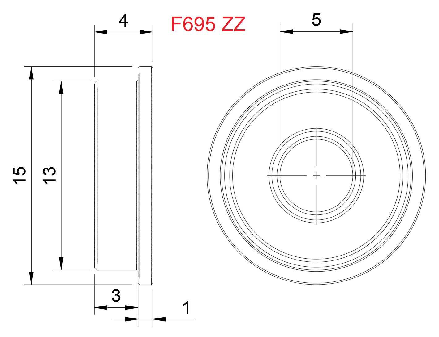 Миниатюрен сачмен лагер 625ZZ, MR105, F608ZZ, F688ZZ, F695Z U604ZZ 3D